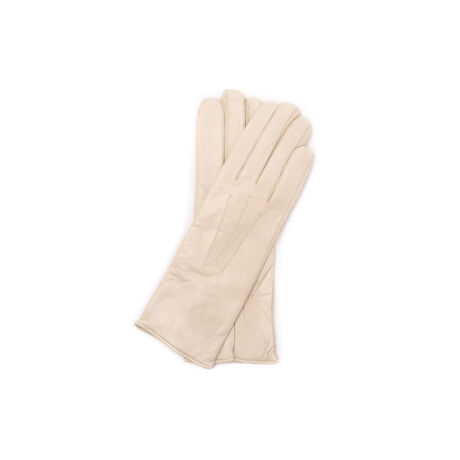 Women's leather gloves lined with wool BONE