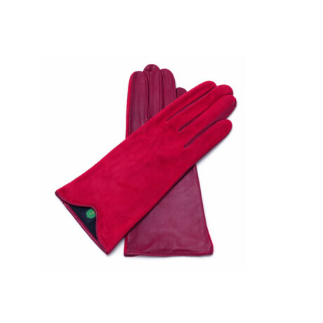 Women's silk lined leather gloves RED(V) - only size 6.5