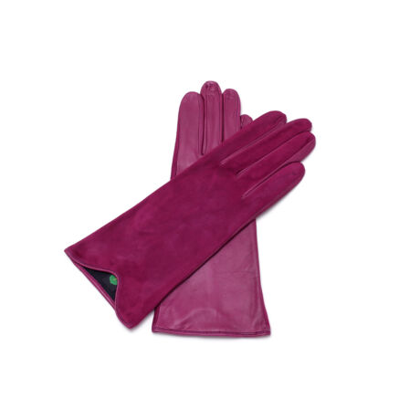 Women's silk lined leather gloves ROSE(V) - only size 6.5