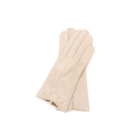 Women's leather gloves. wool lined BONE