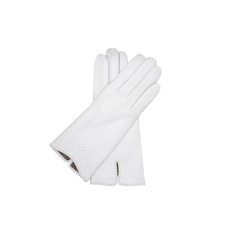 Women's leather gloves. wool lined WHITE