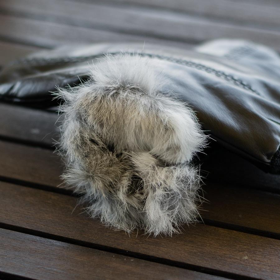 men's rabbit fur lined mittens