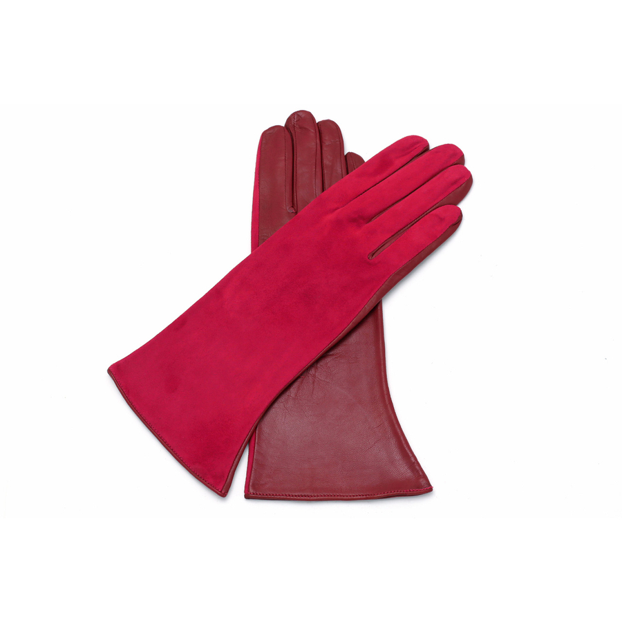 Women's silk lined leather gloves RED(V 