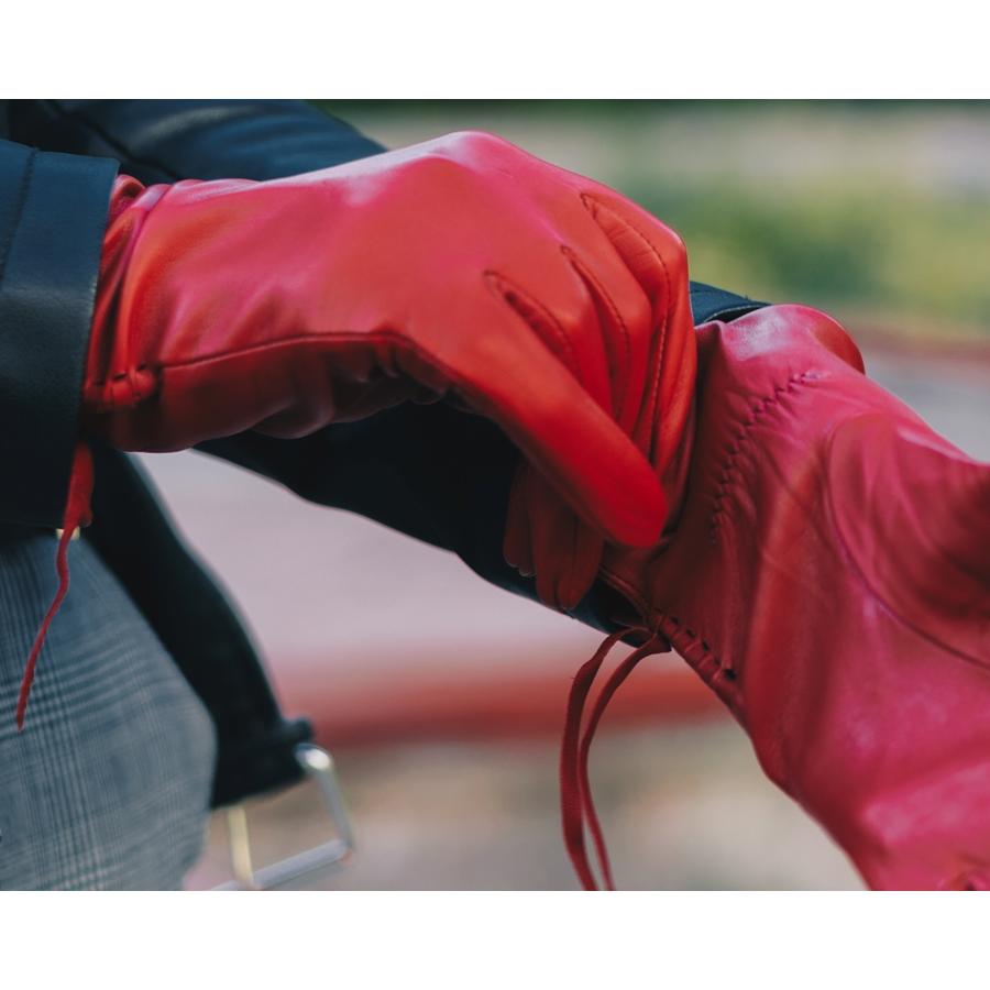 dark red leather gloves