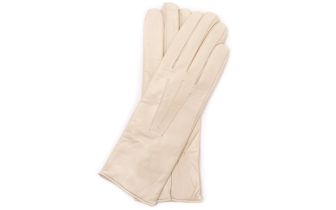 Women's leather gloves lined with wool BONE: 2-SA2-2-4 BONE